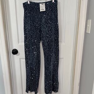 Zara-Blue Sequin Pants
